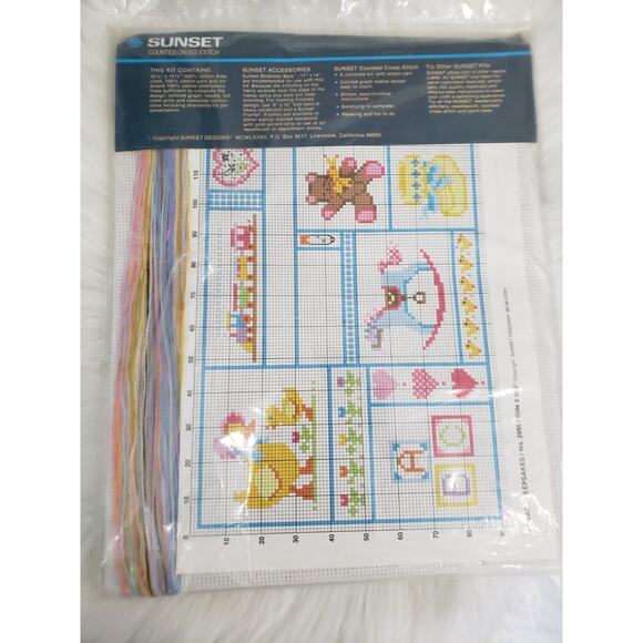 Vintage Sunset Counted Cross Stitch Dimensions BABY KEEPSAKE NURSERY NEWBORN - Picture 4 of 5